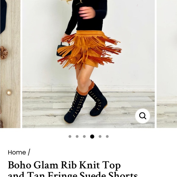 Mia Belle Girls fringe shorts turtleneck cowgirl outfit bundle lot size large - Picture 8 of 10